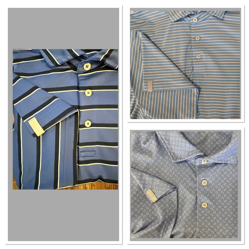 3 RLX Ralph Lauren Polo Shirt Mens XXL AOP Striped Performance Golf Resort